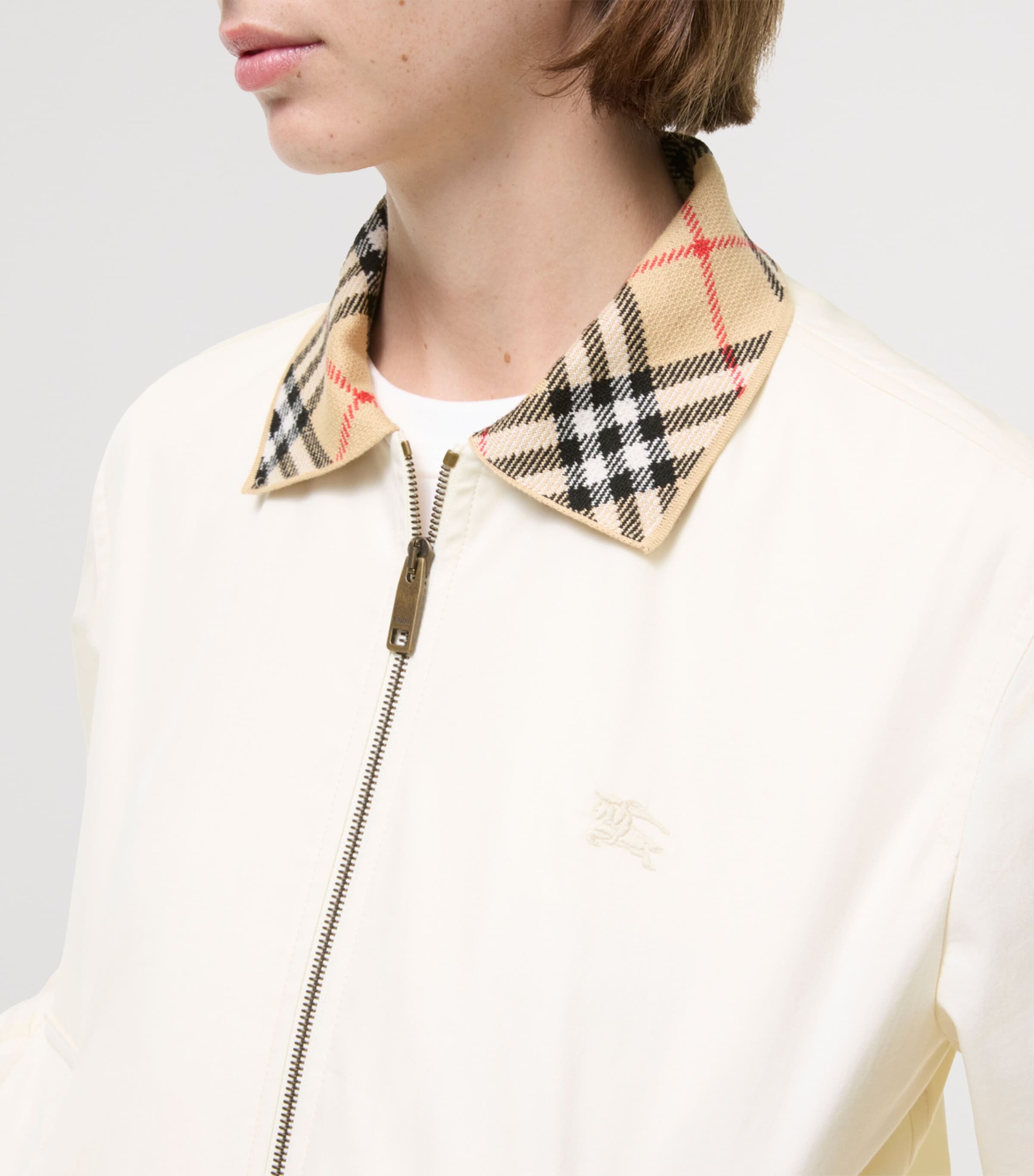 Burberry Womens Cotton Gabardine Jacket Tundra White Image 4