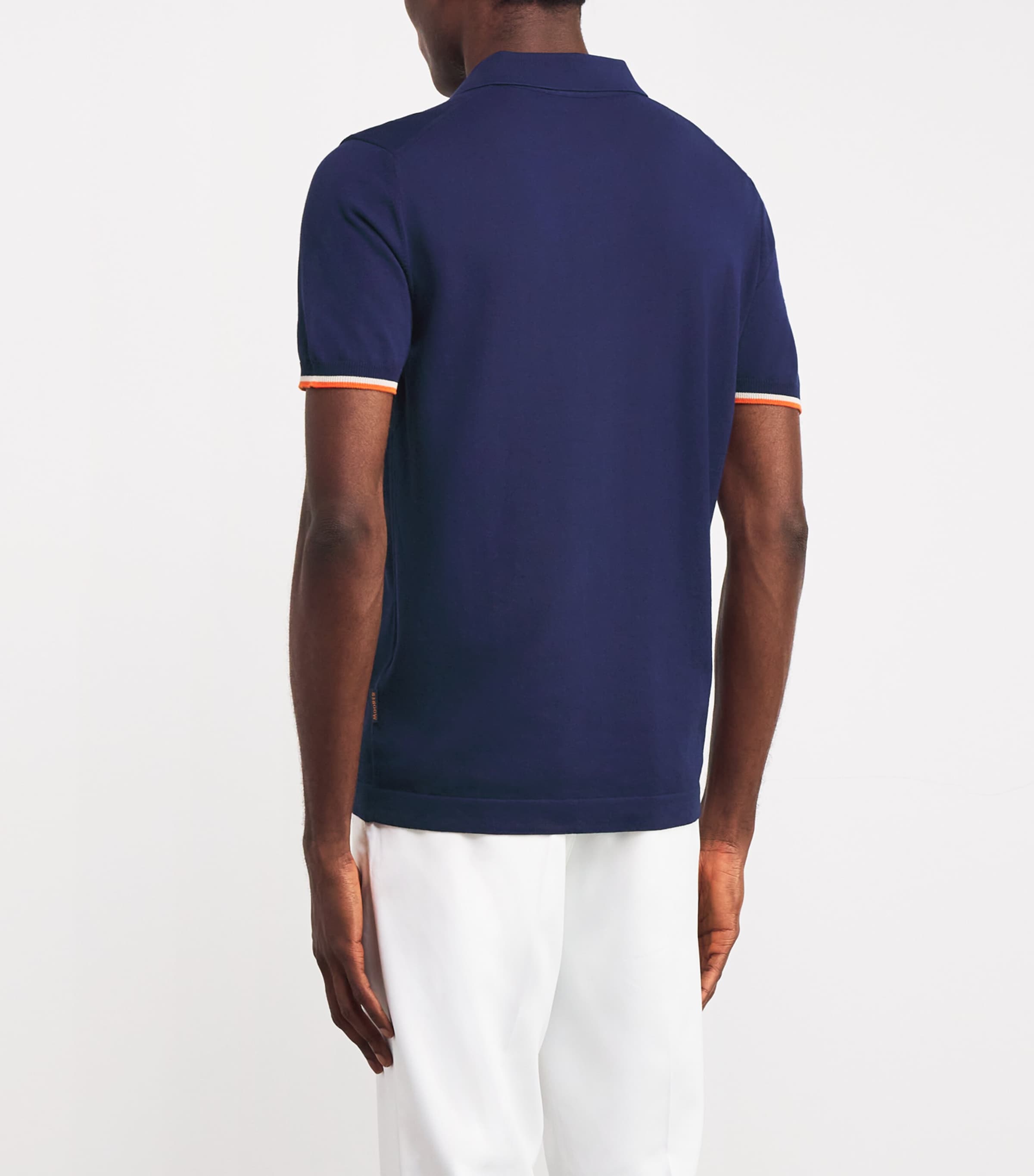 Contrast-Detail Polo Shirt U0497-NAVY Image 4
