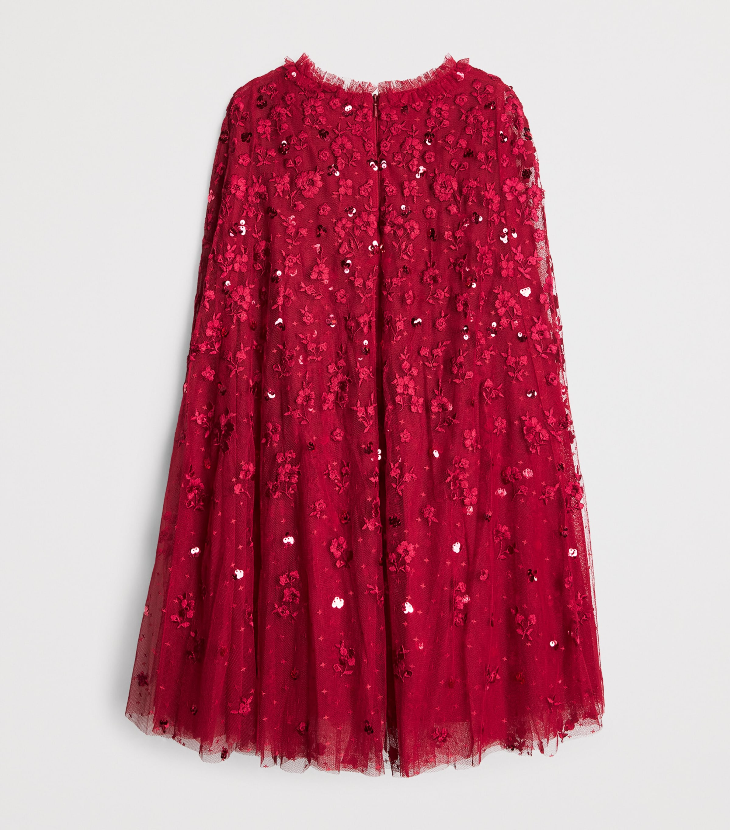 Embellished Dahlia Cape Dress (4-12 Years) RED Image 2