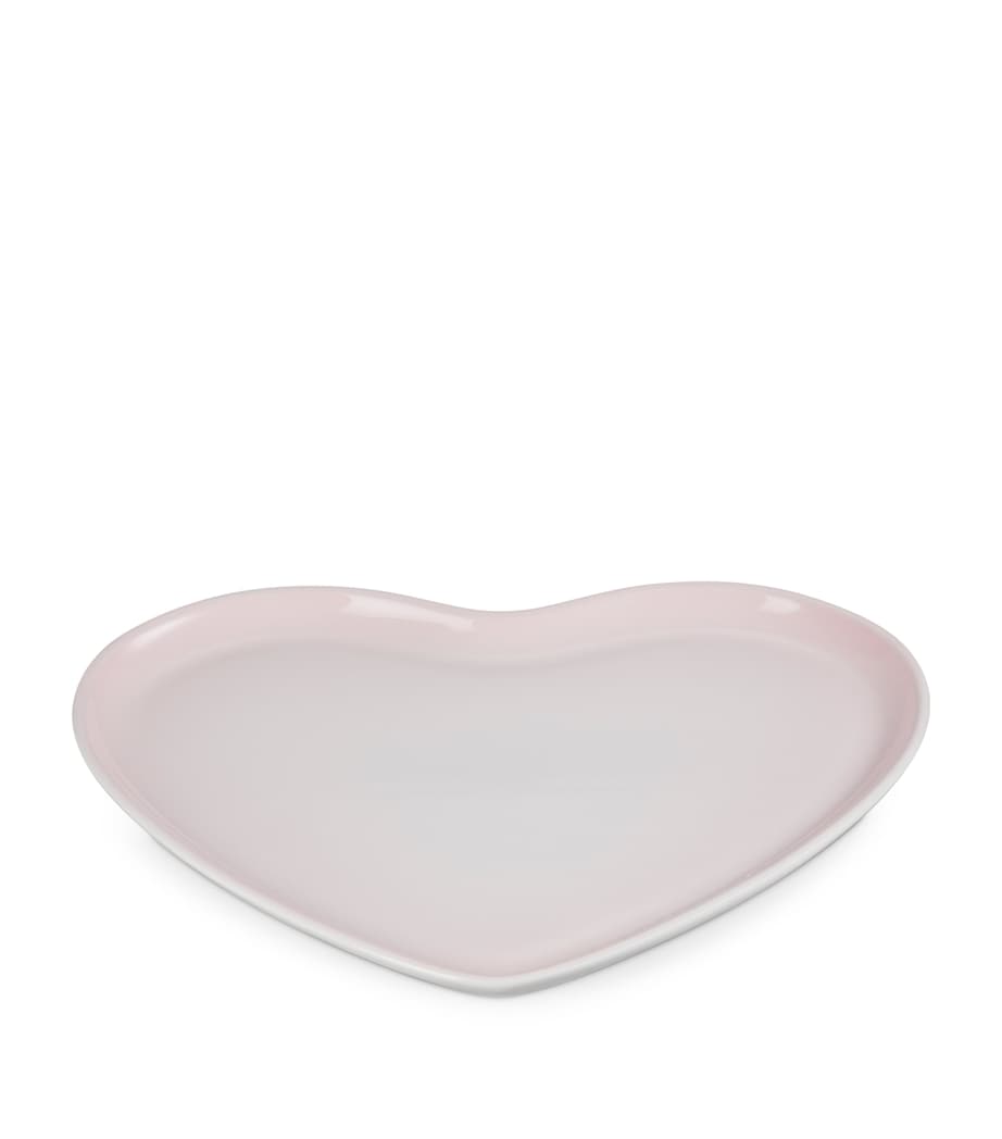 Stoneware Heart Serving Plate (32cm) SHELL PINK Image 1
