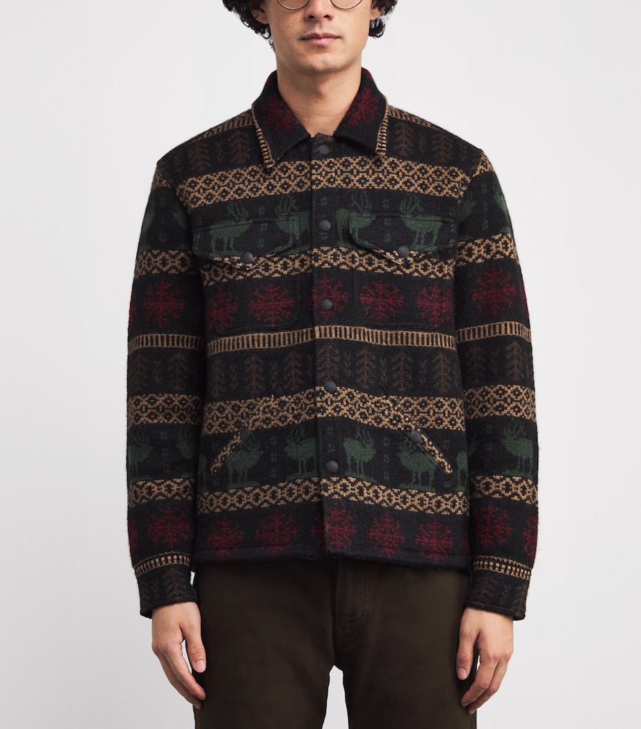Alpaca-Wool Knitted Overshirt BLACK Image 3