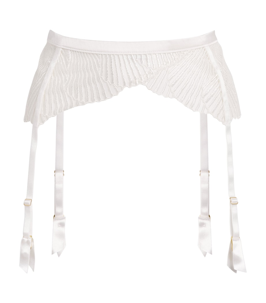 Coco De Mer Womens Stretch-Silk Lace Athena Suspenders Ivory Image 1