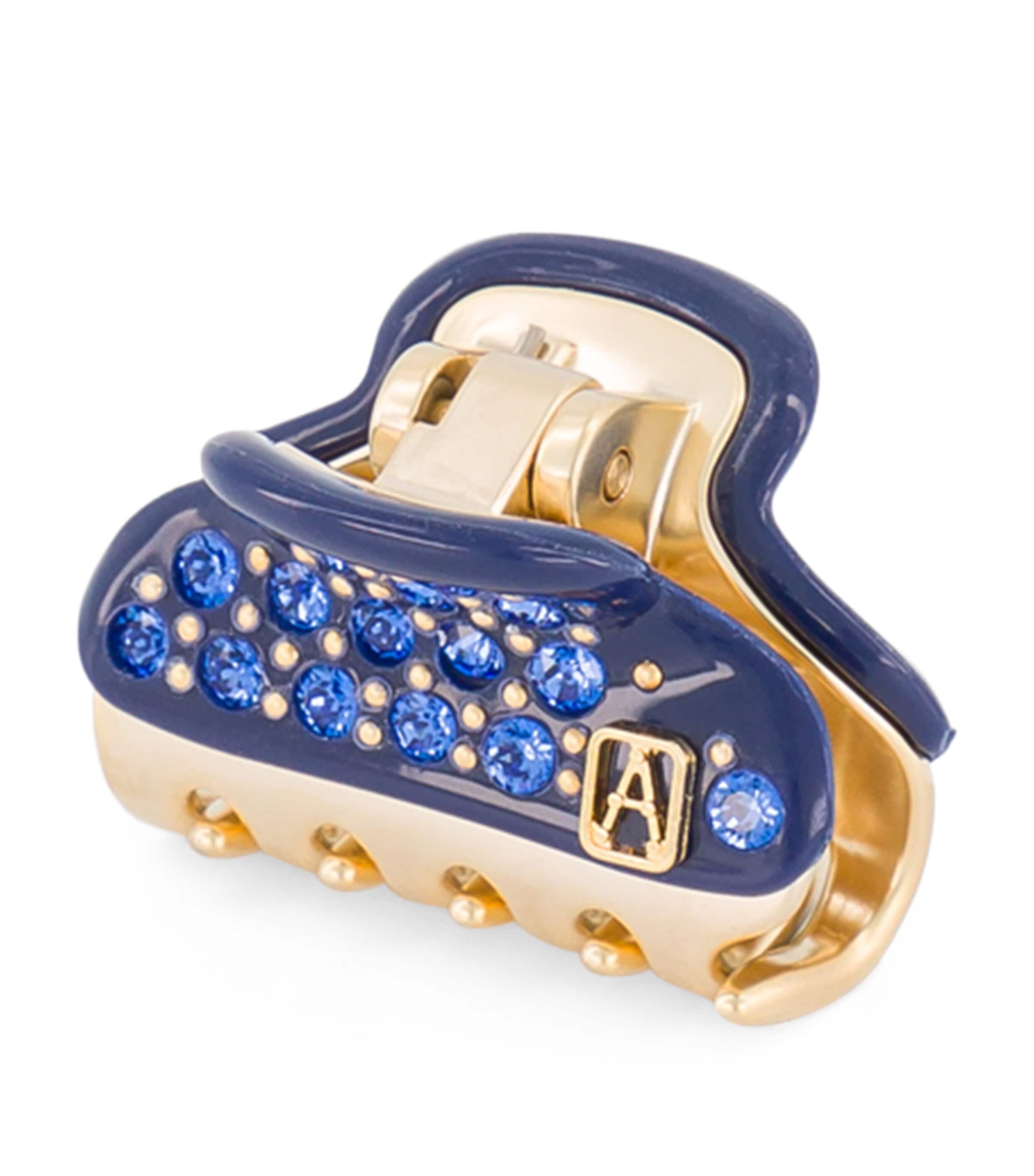 Alexandre de Paris Gold-Plated Crystal-Embellished Claw Hair Clip Marine/or Image 2