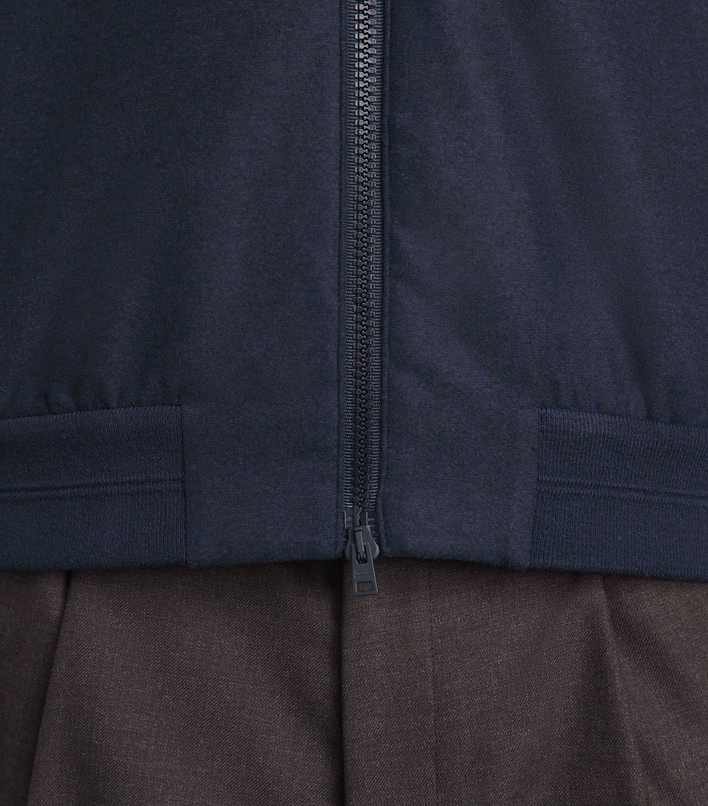 Herno Mens Knitted Bomber Jacket Blu Navy Image 3