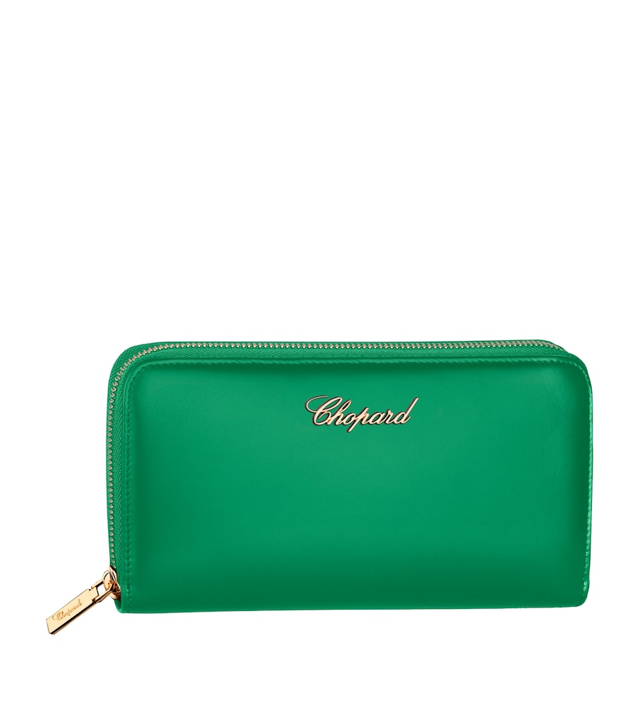 Leather Classic Zip-Around Wallet GREEN Image 1