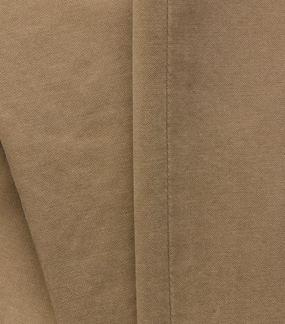 System Mens Cotton-Blend Side-Pleated Trousers Khaki Beige Image 6