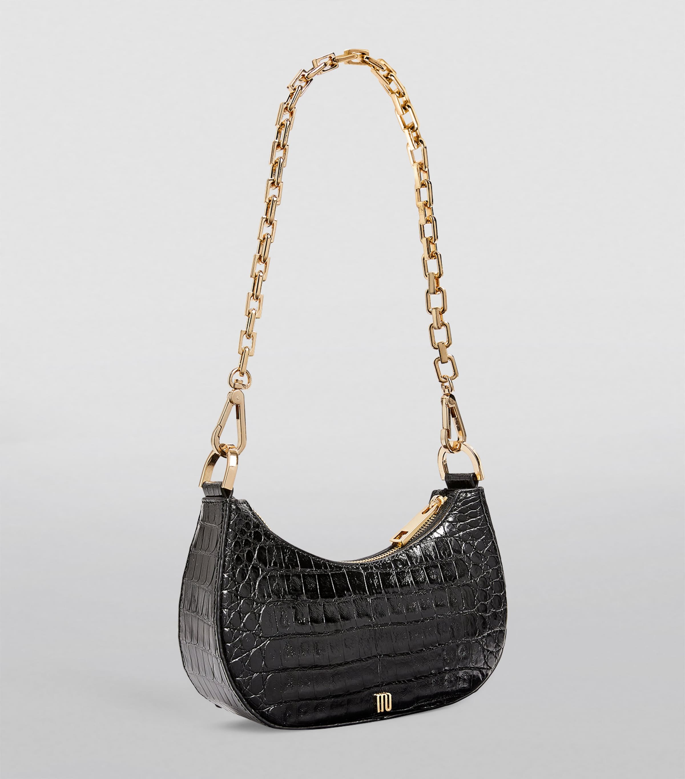 Maria Oliver Small Crocodile Mia Shoulder Bag Black Bk Image 2