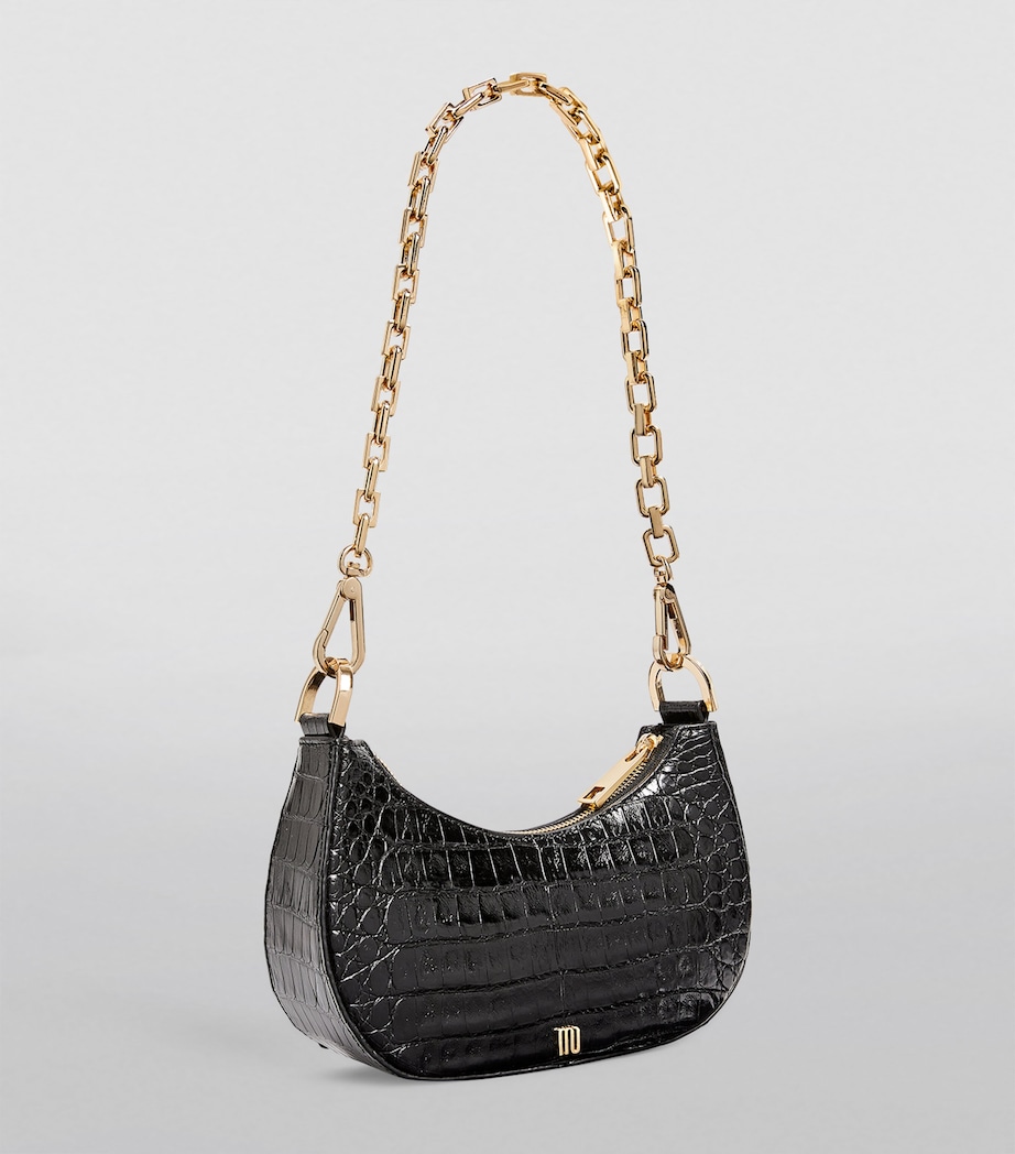 Maria Oliver Small Crocodile Mia Shoulder Bag Black Bk Image 2