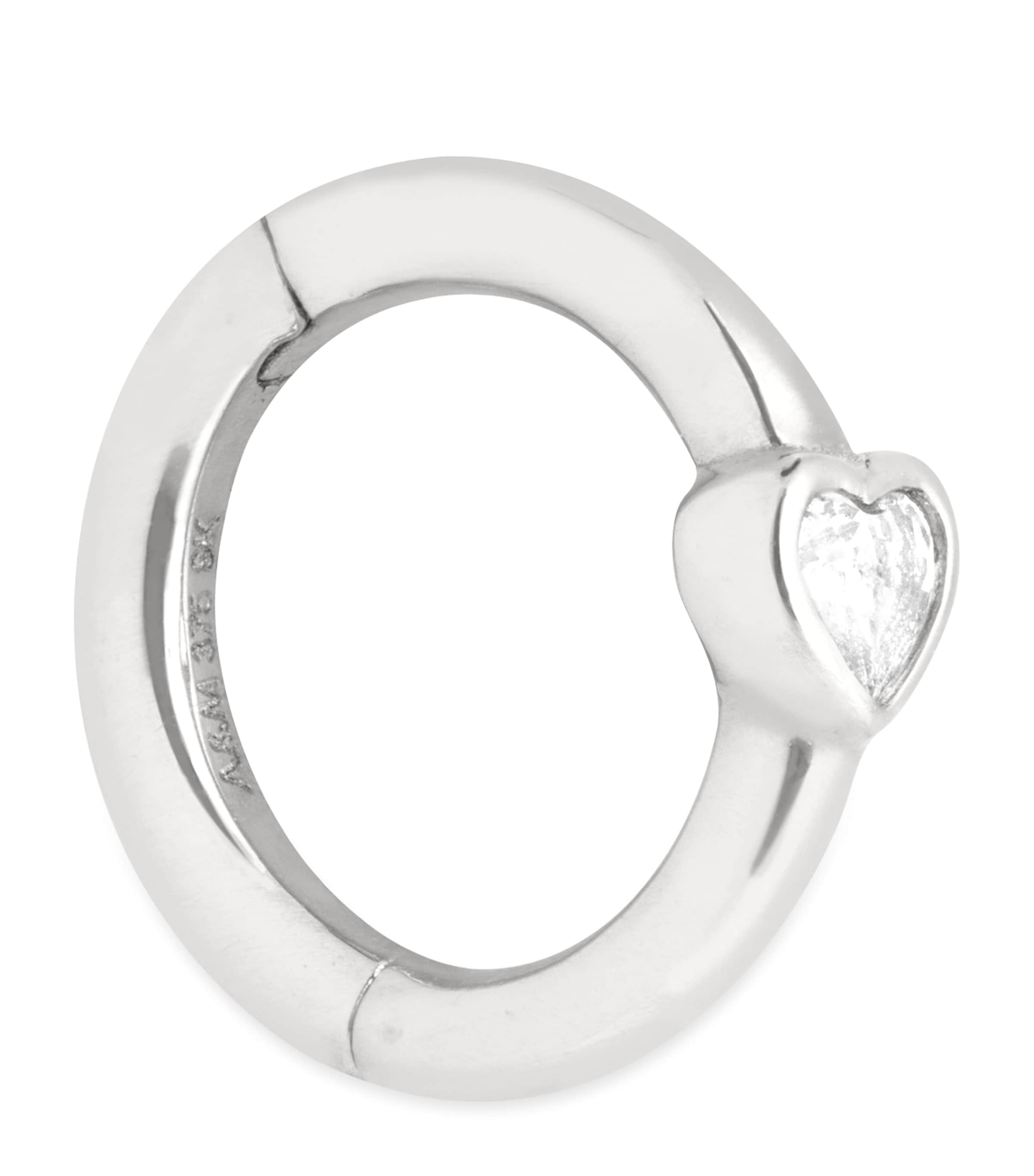 Astrid & Miyu White Gold And Topaz Single Huggie Earring In Silver