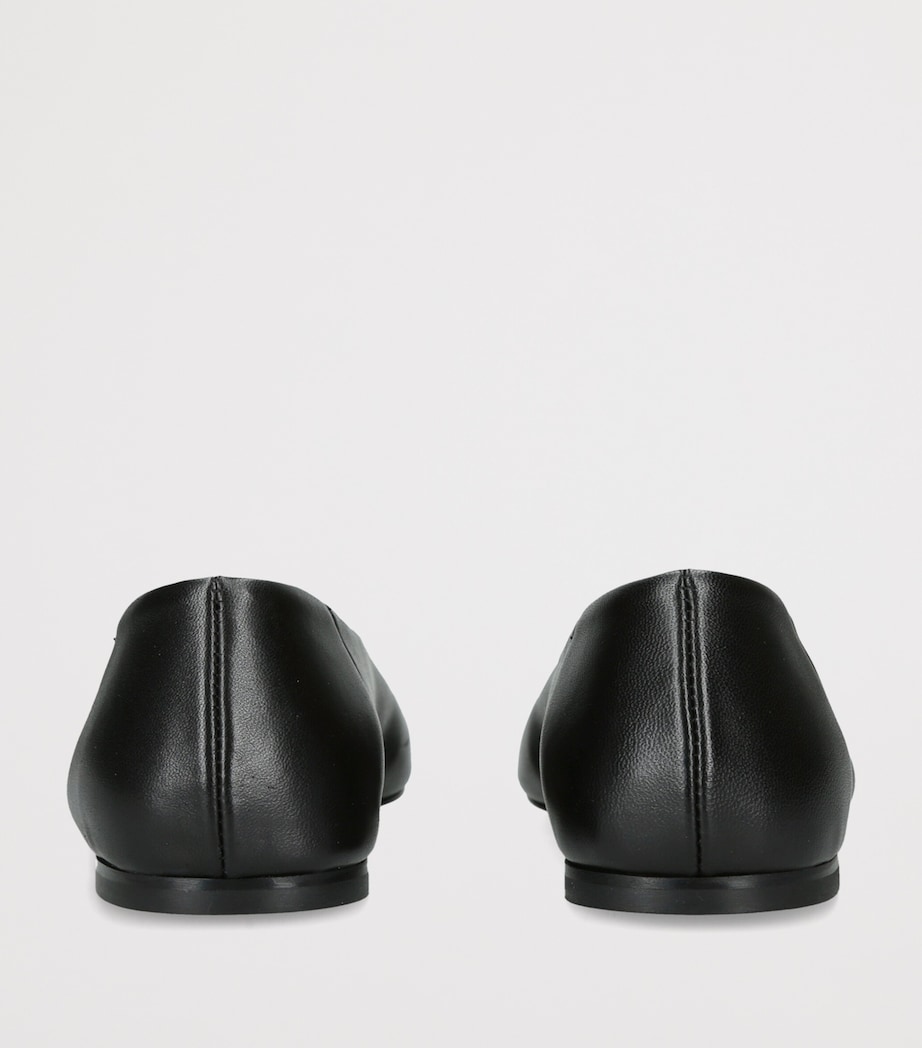 Toteme Leather Slip Ballet Flats Black Image 4