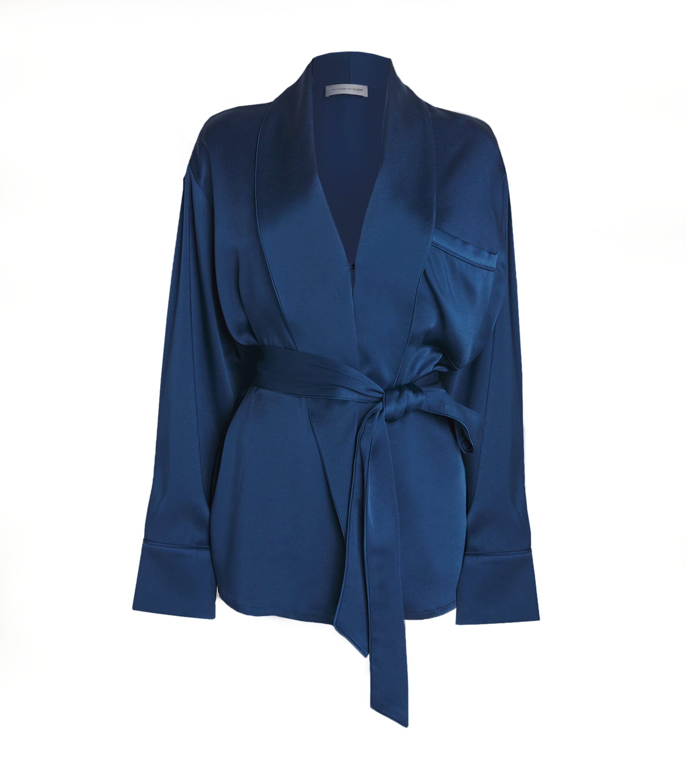 Victoria Beckham Pyjama Wrap Blouse In Blue