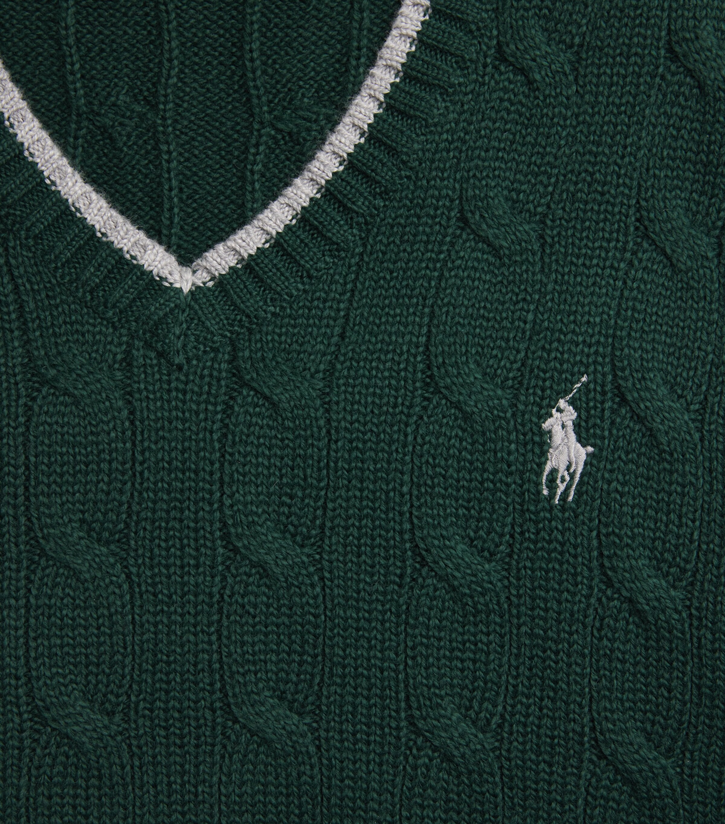 Polo Ralph Lauren Mens Cotton Cable Knit Sweater Vest Green Image 5