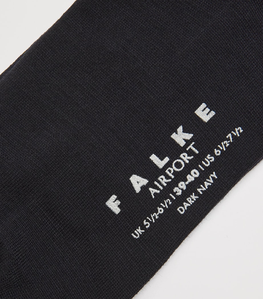 Falke Mens Virgin Wool-Blend Airport Socks Navy Image 2