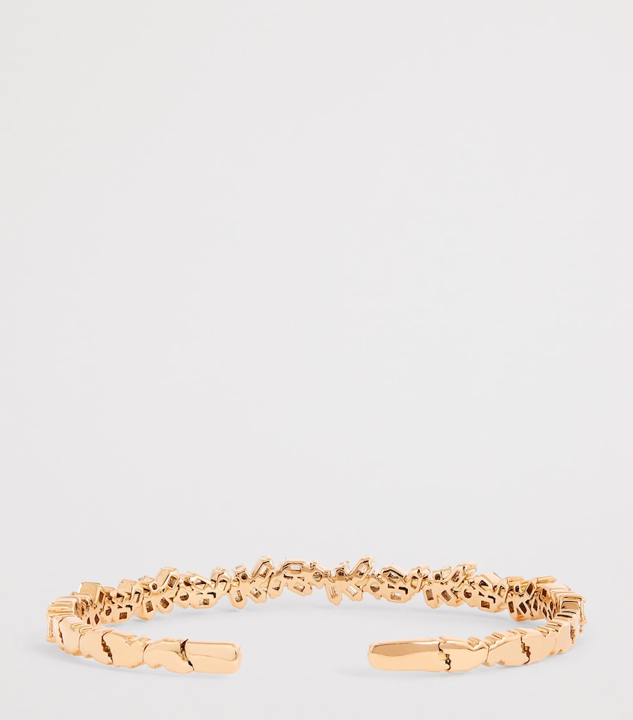 Small Rose Gold and Diamond Classic Fireworks Bangle 18K RG/WD Image 3