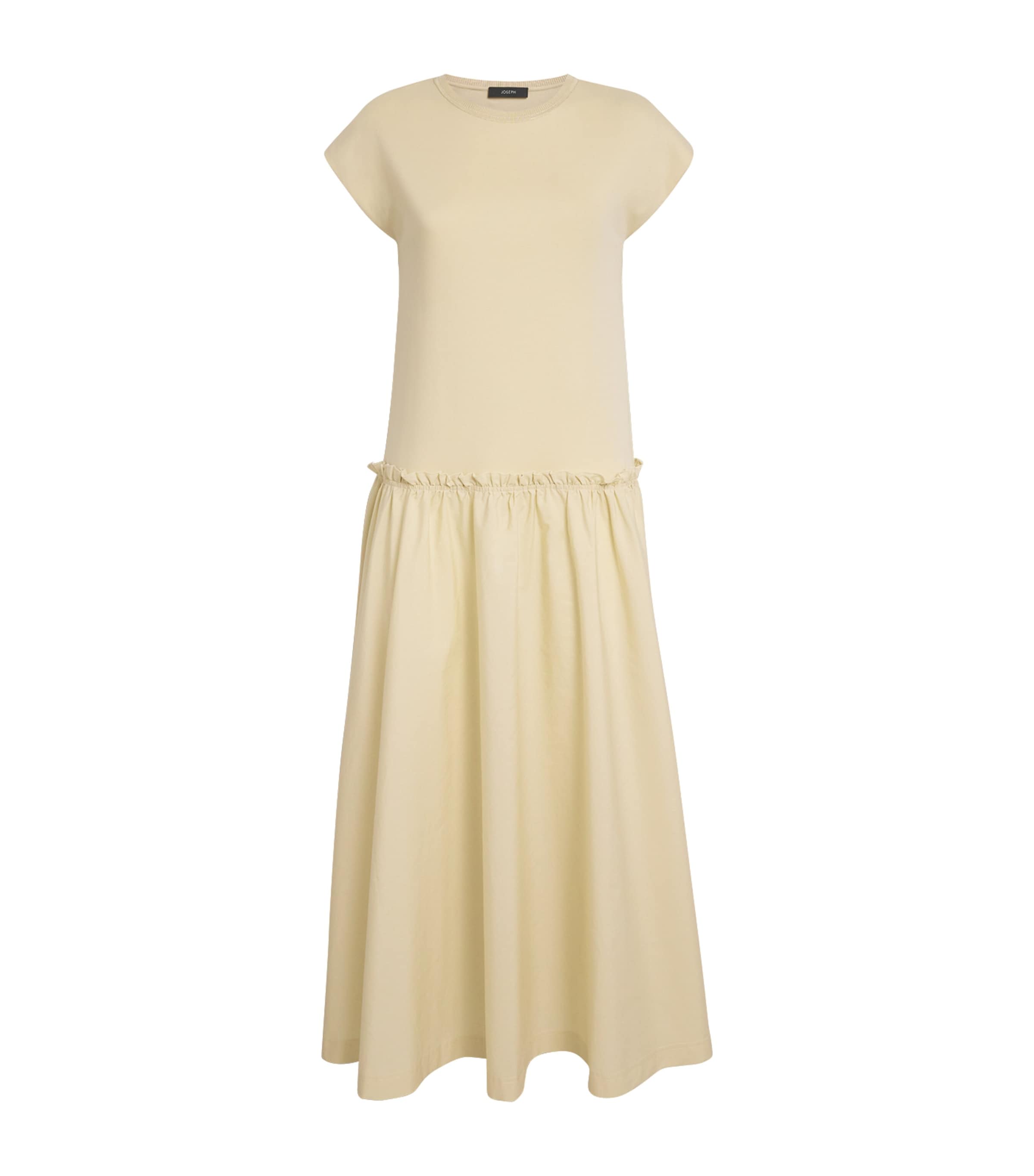 Joseph Cotton Poplin Jersey Maxi Dress In Brown