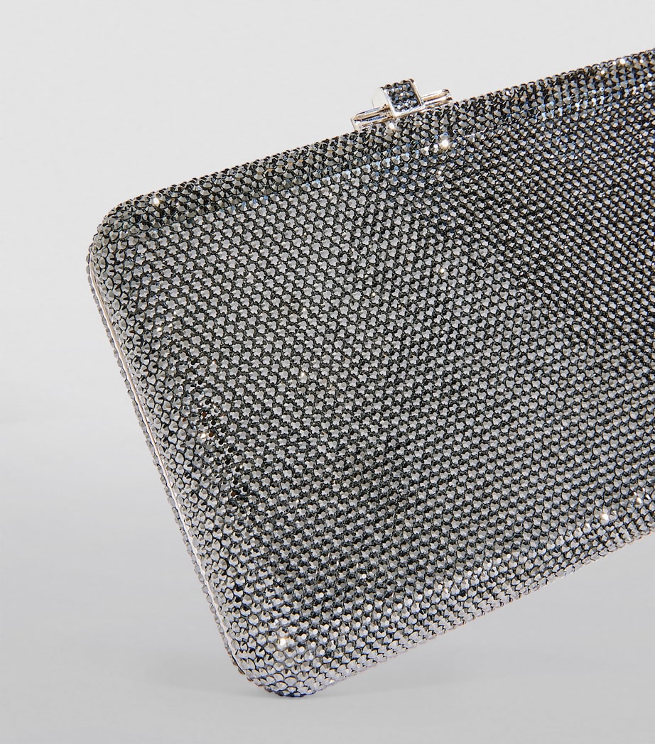 Judith Leiber Crystal-Embellished Slim Slide Clutch Bag Silver Hematite Image 6