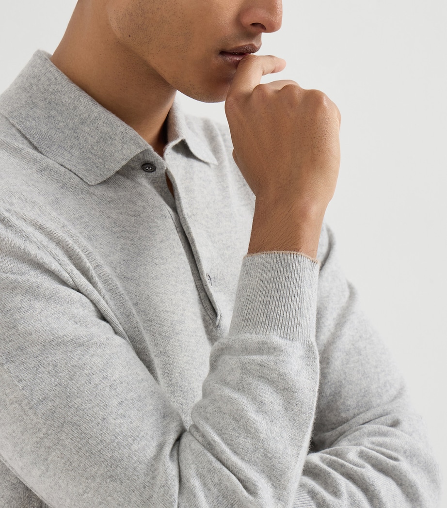Brunello Cucinelli Mens Cashmere Polo Sweater Image 6