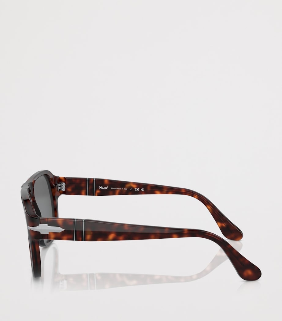 Persol Jean Rectangle Pilot Sunglasses Brown Image 3