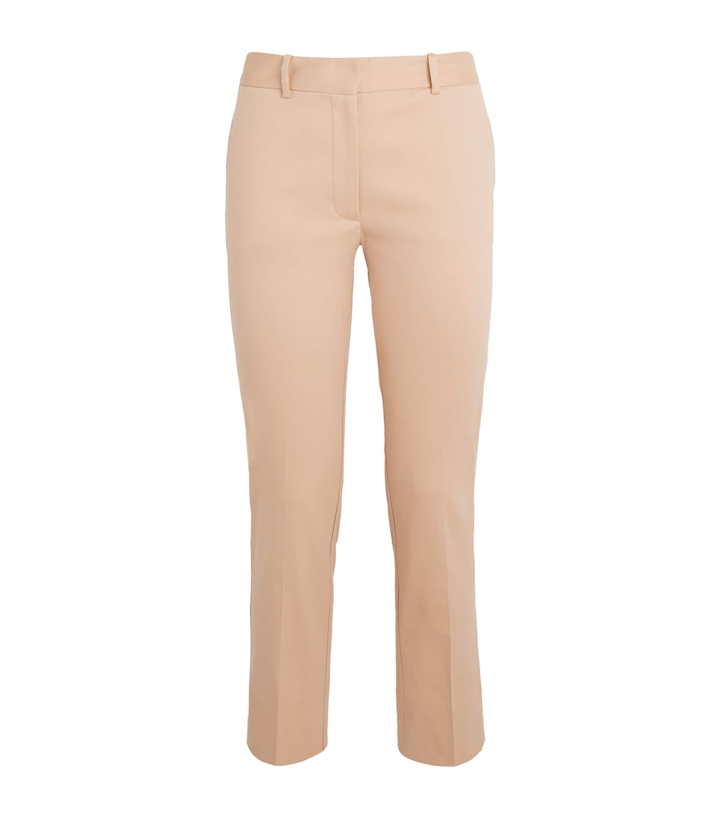 Joseph Cropped Crêpe Straight Pants In Brown