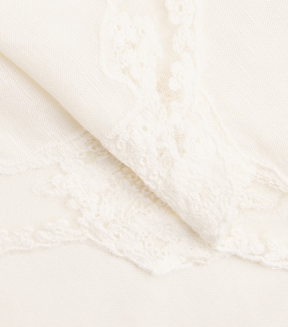 Linen-Blend Crystal Midi Skirt CREAM Image 5