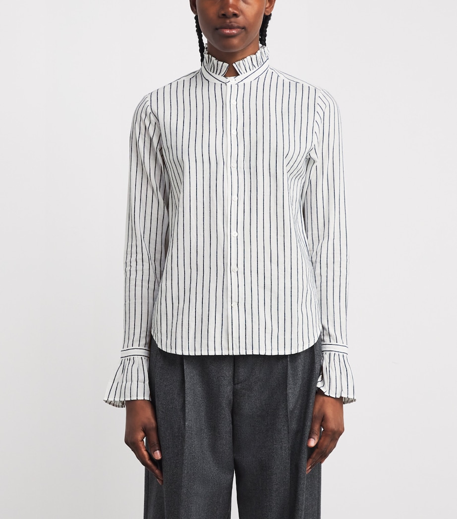 Cotton Voile Kew Blouse NAVY STRIPE Image 3