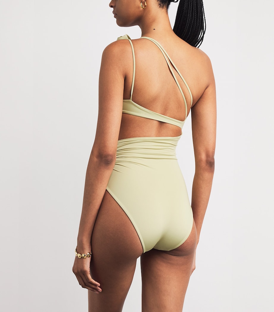 Ecos One-Shoulder Swimsuit LEEK GREEN 18 Image 3