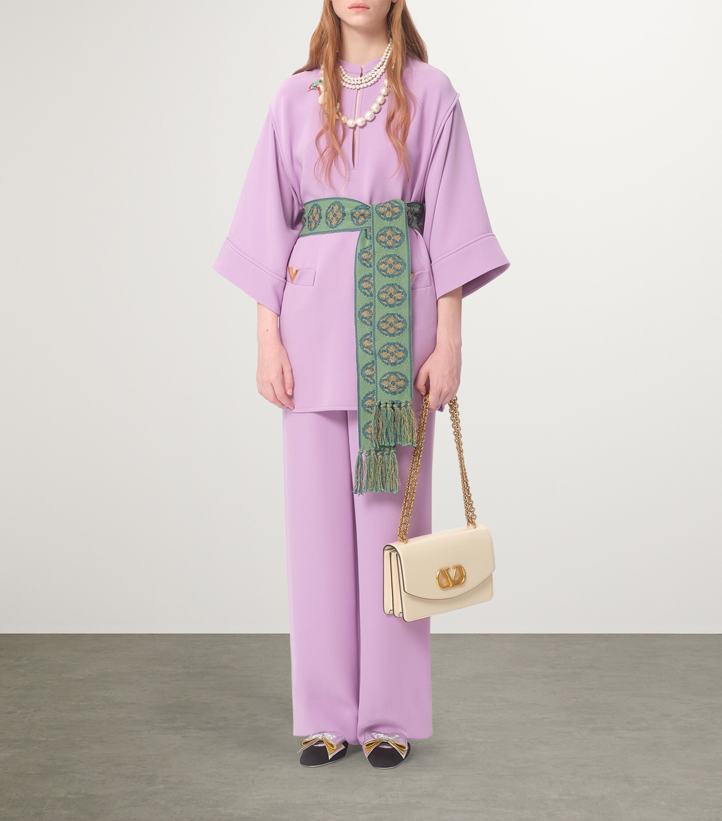 Valentino Womens Silk Wide-Leg Trousers Image 6