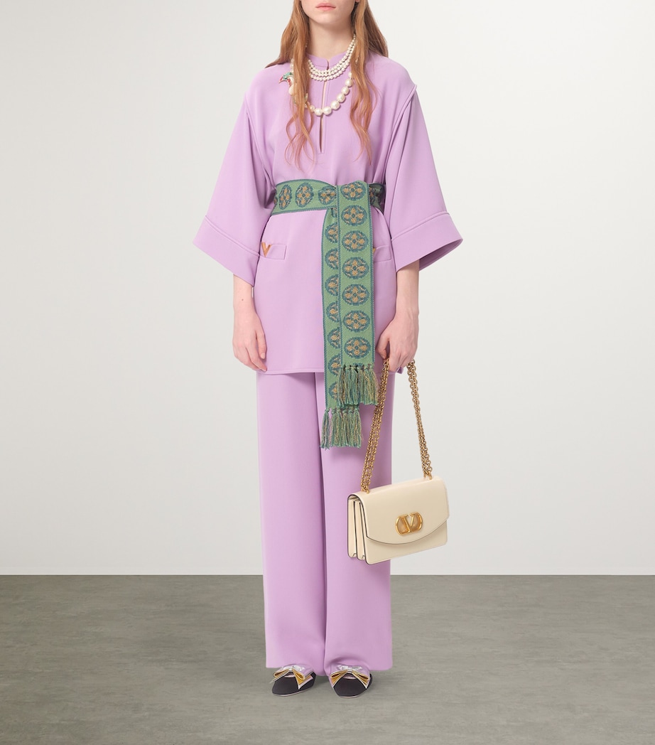 Valentino Womens Silk Wide-Leg Trousers Image 6
