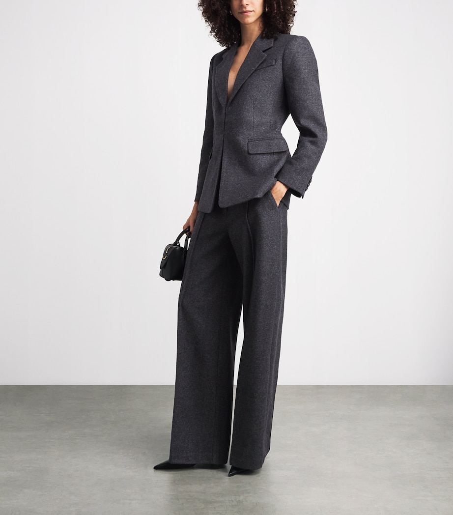 PAIGE Womens Wool-Blend Vicenza Trousers Charcoal Image 2