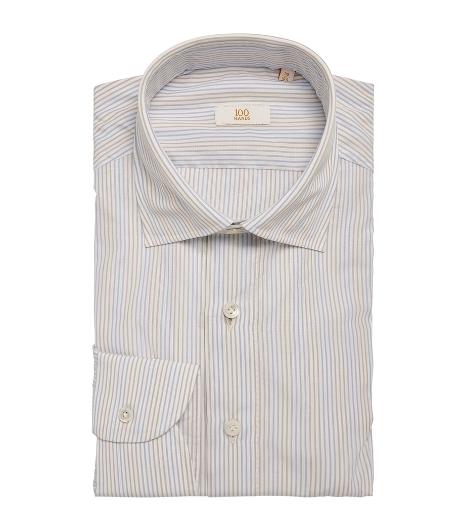 Cotton Stripe Shirt MULTI BROWN BLUE STRIPE Image 1