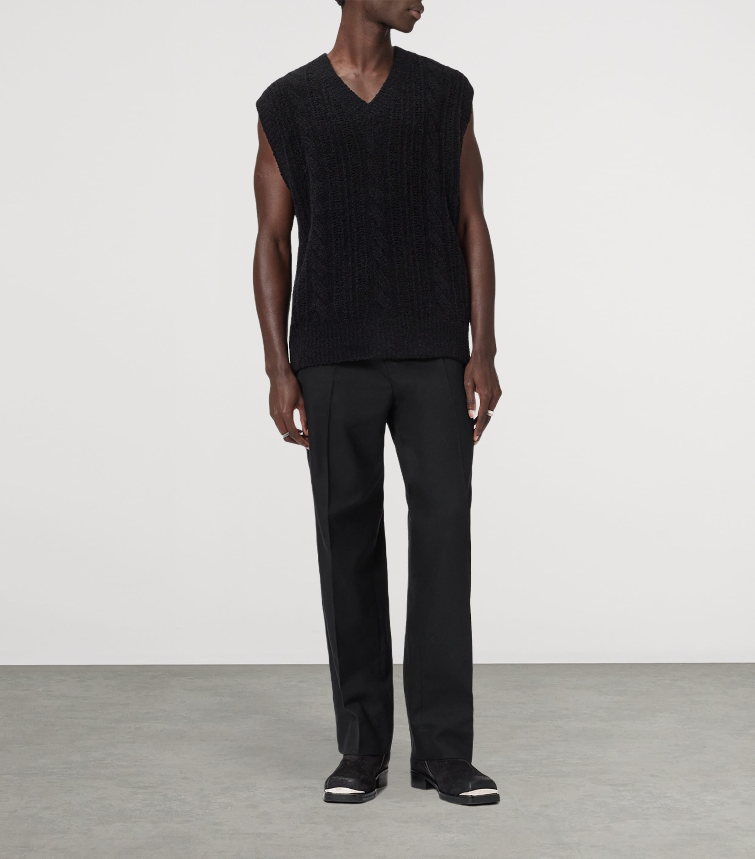 Wool-Blend Josif Sweater Vest BLACK Image 3
