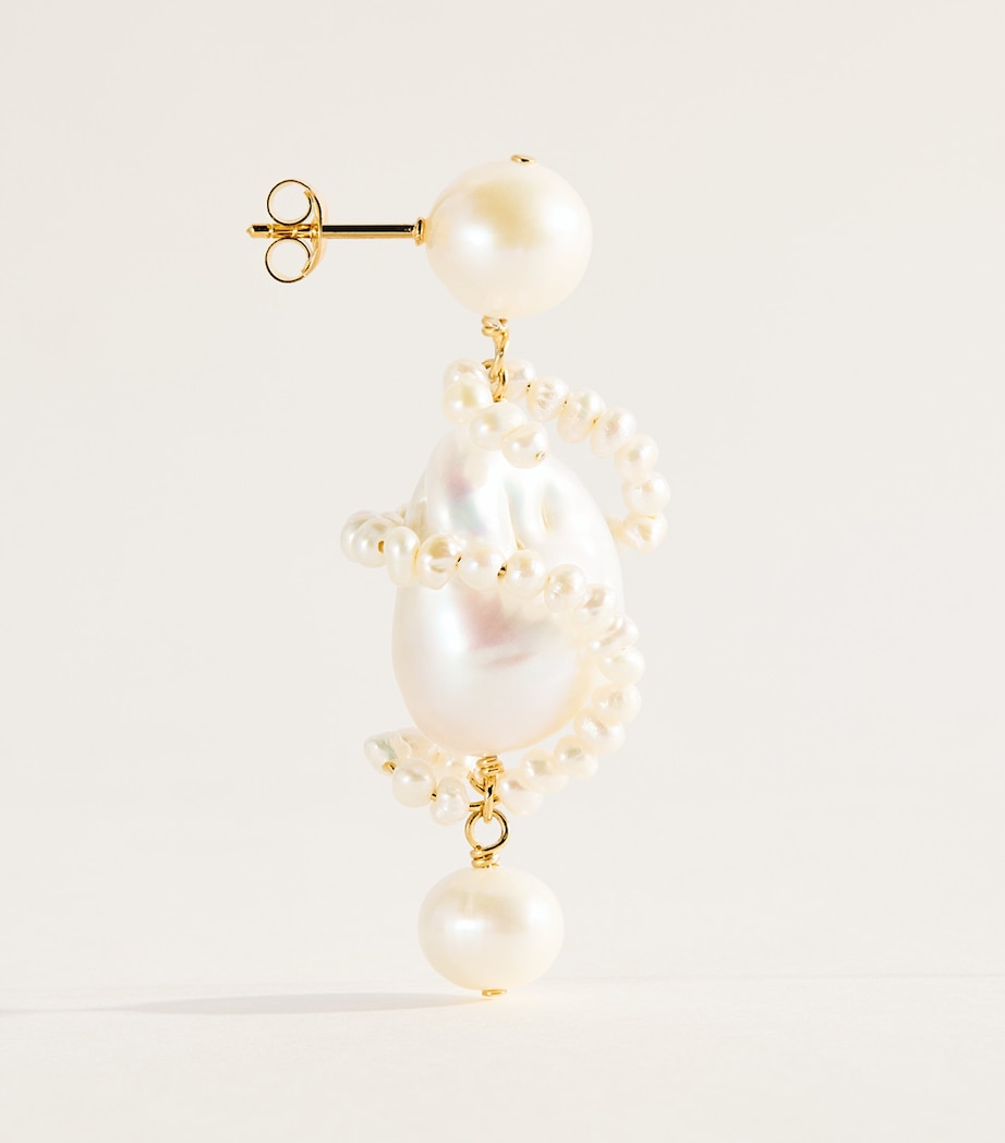 Completedworks Gold-Plated Freshwater Pearl Drop Earrings Gold Plated Image 3