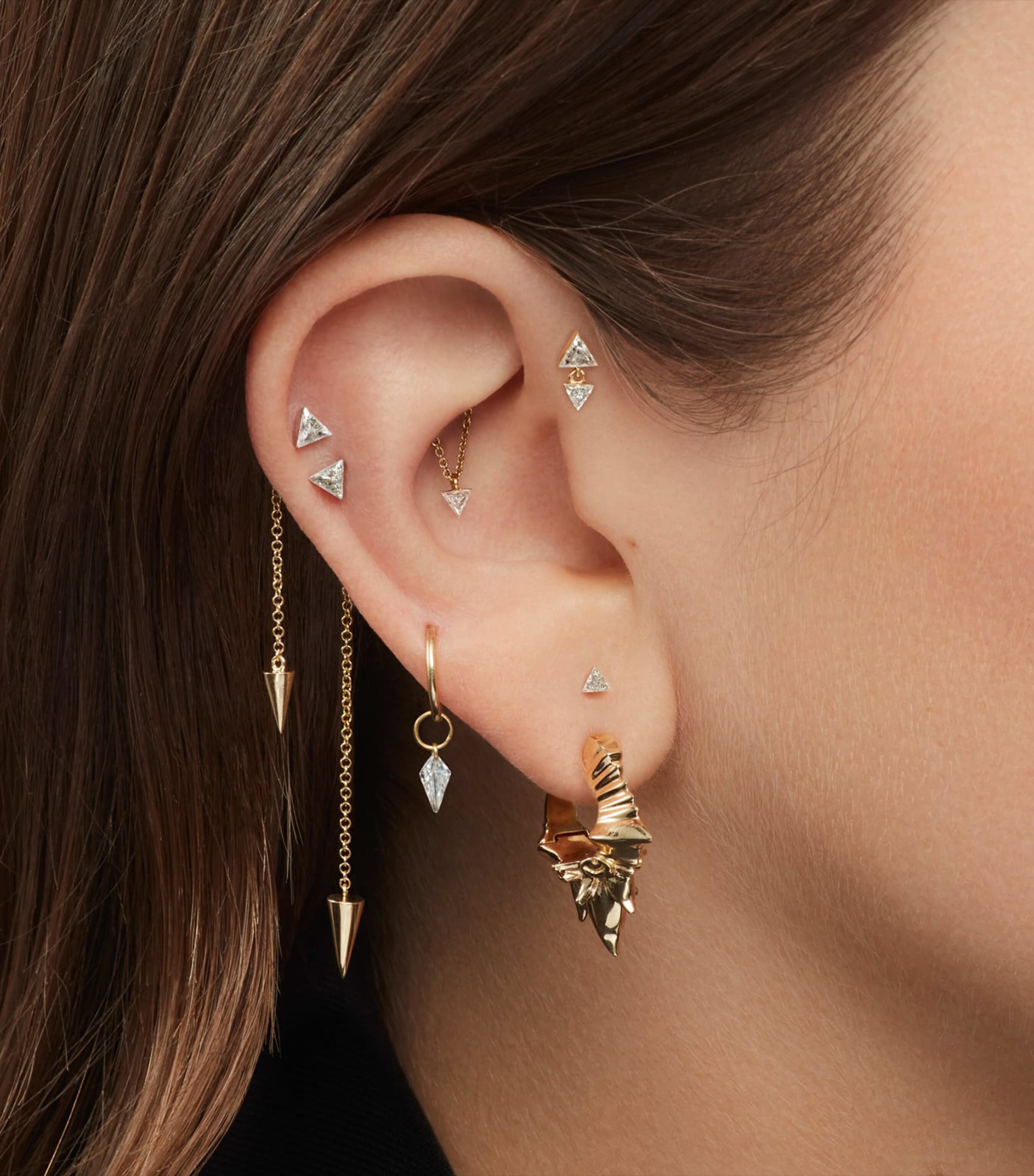 Gold Single Hoop Earring (6.5mm) YELLOW GOLD Image 4