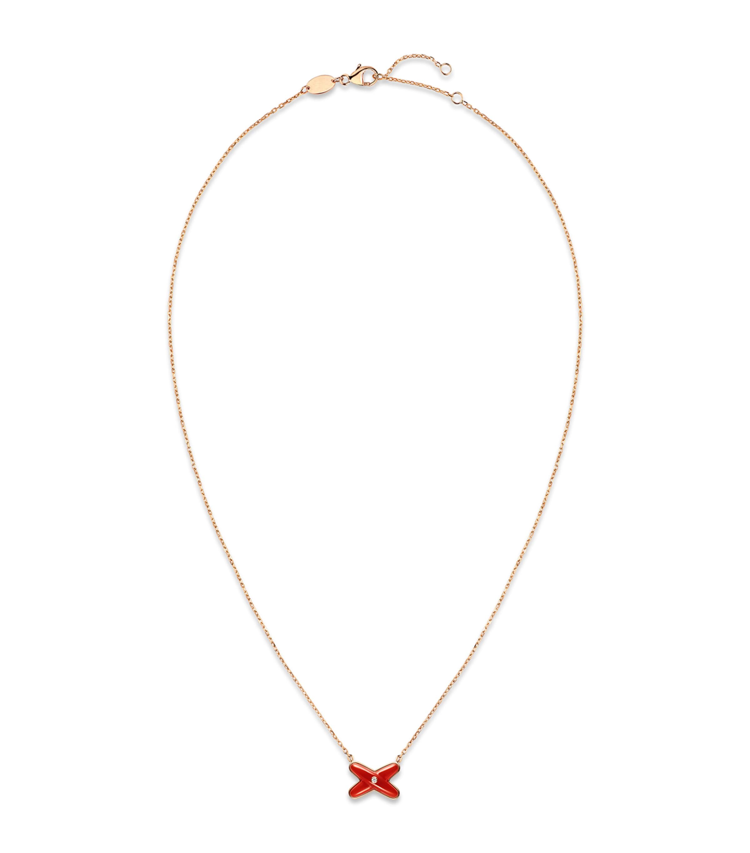 Chaumet Rose Gold, Carnelian and Diamond Jeux de Liens Pendant Necklace Pink Gold Image 1