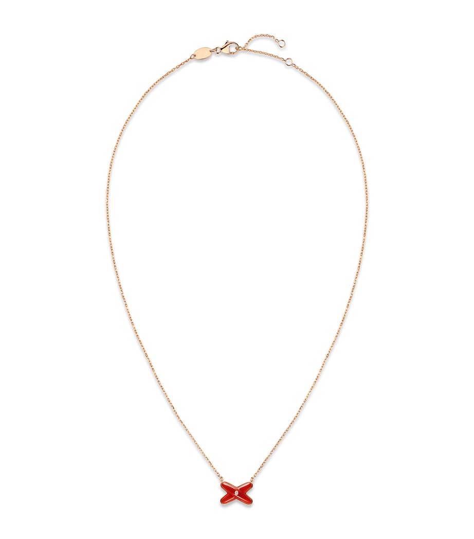 Chaumet Rose Gold, Carnelian and Diamond Jeux de Liens Pendant Necklace Pink Gold Image 1