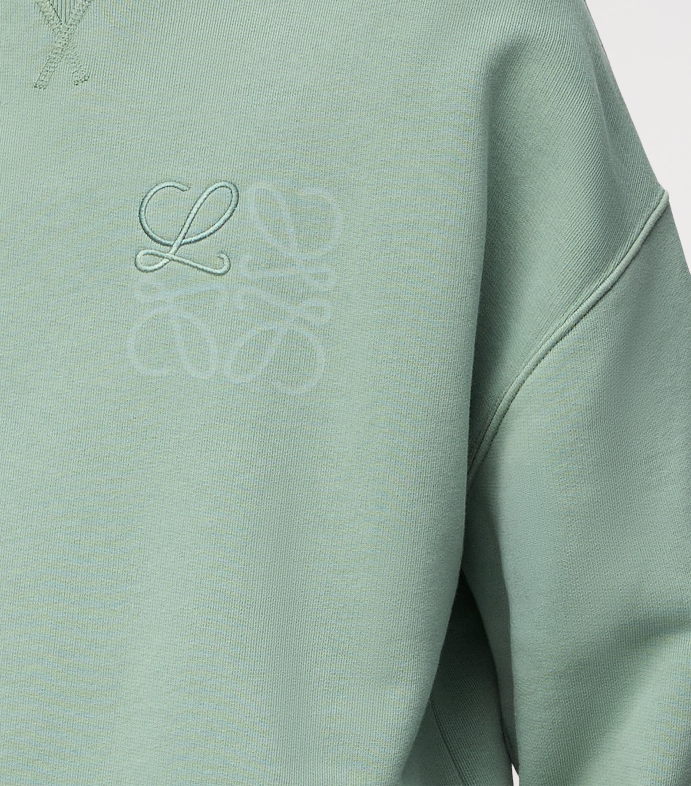 LOEWE Mens Cotton-Blend Anagram Sweatshirt Sage Image 5