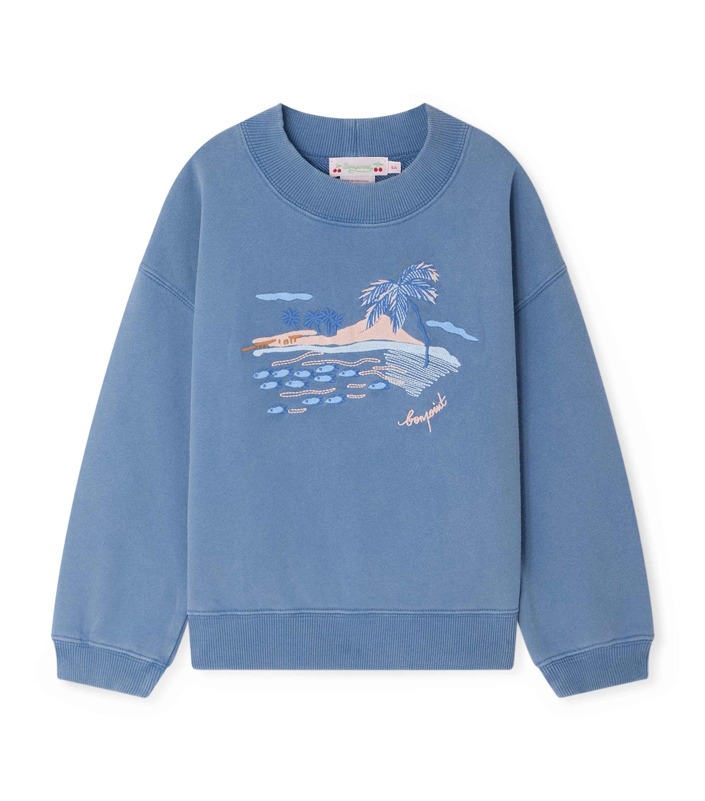 Bonpoint Cotton Lika Sweatshirt (10-14 Years) Upb Bleu Mer Image 1