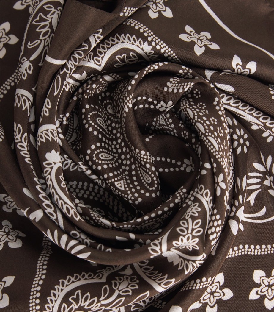 Sandro Paris Silk Printed Bandana Taupe / White Image 4