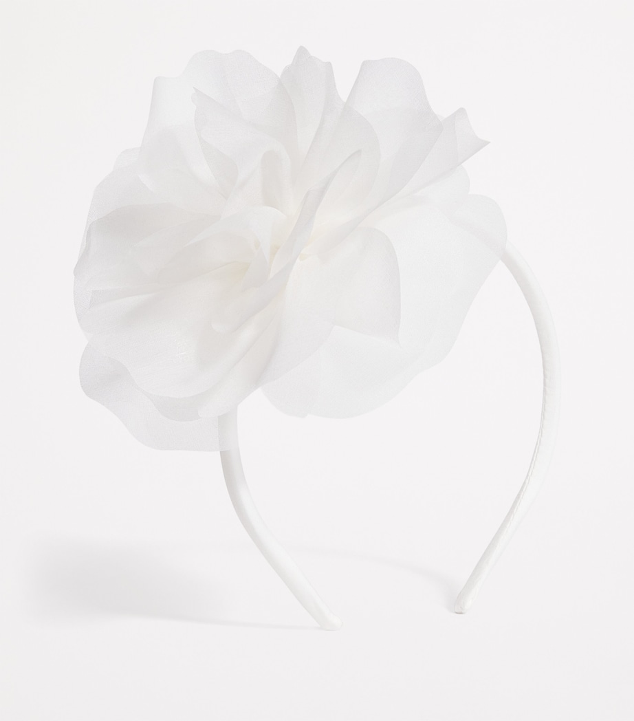 Flower-Appliqué Headband 010 WHITE Image 2