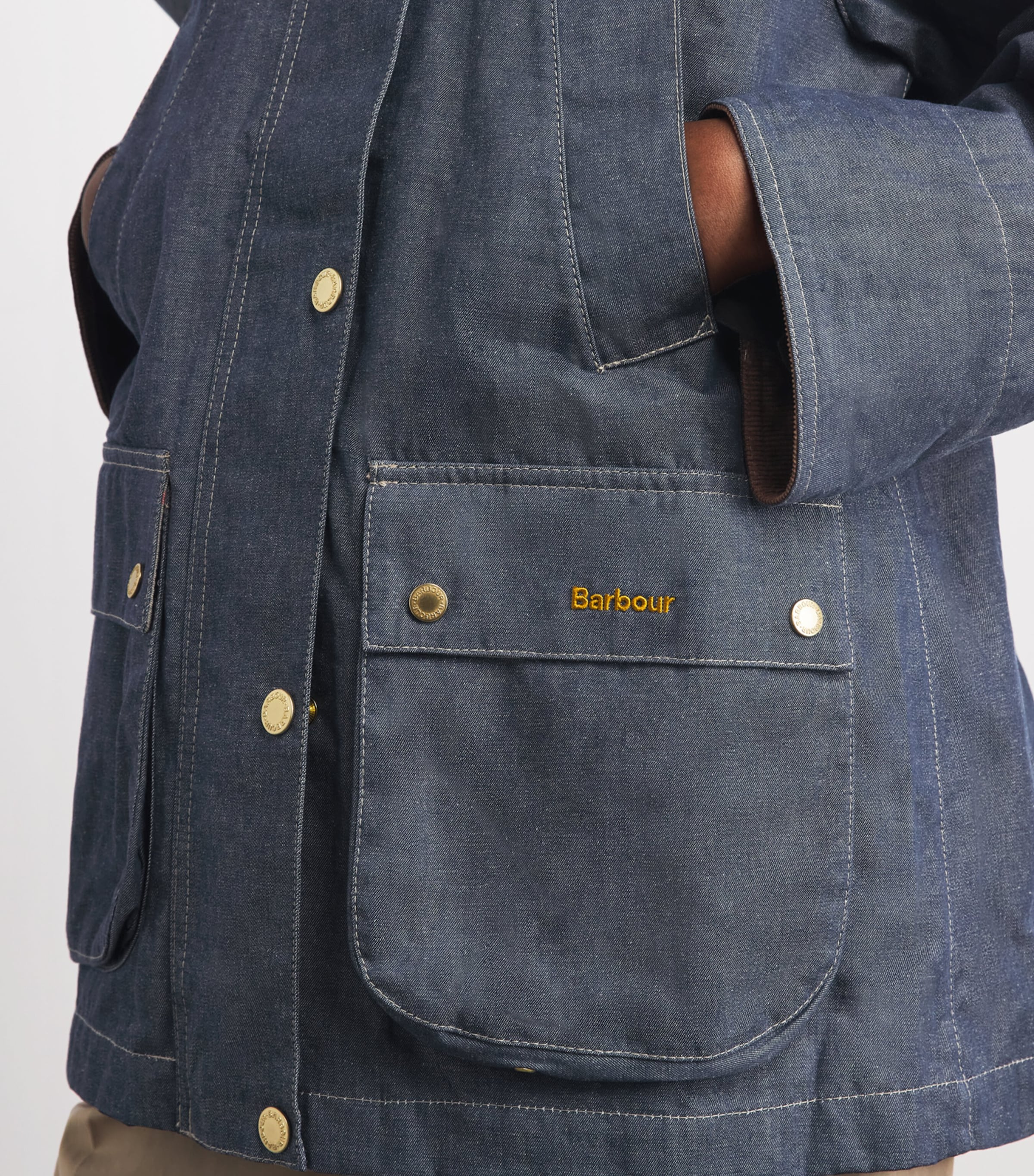 Barbour Womens Denim Asker Jacket Indigo/dress Image 3