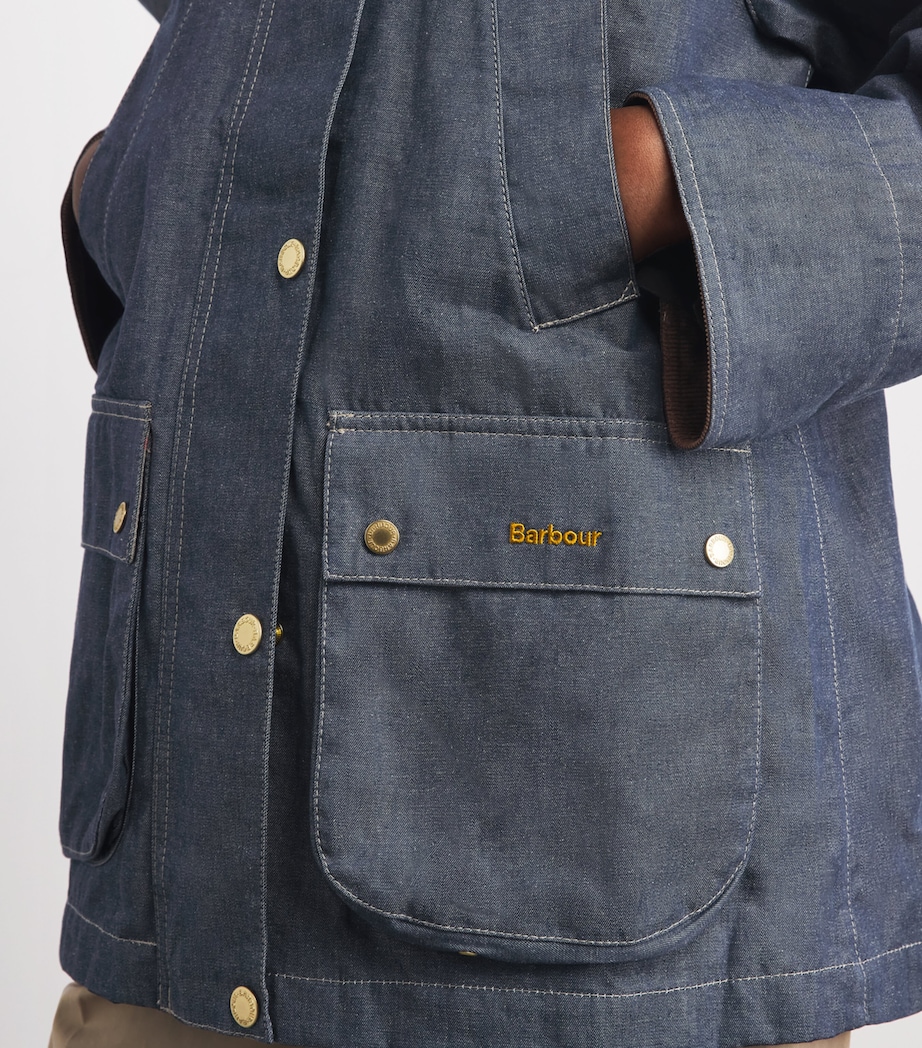 Barbour Womens Denim Asker Jacket Indigo/dress Image 3