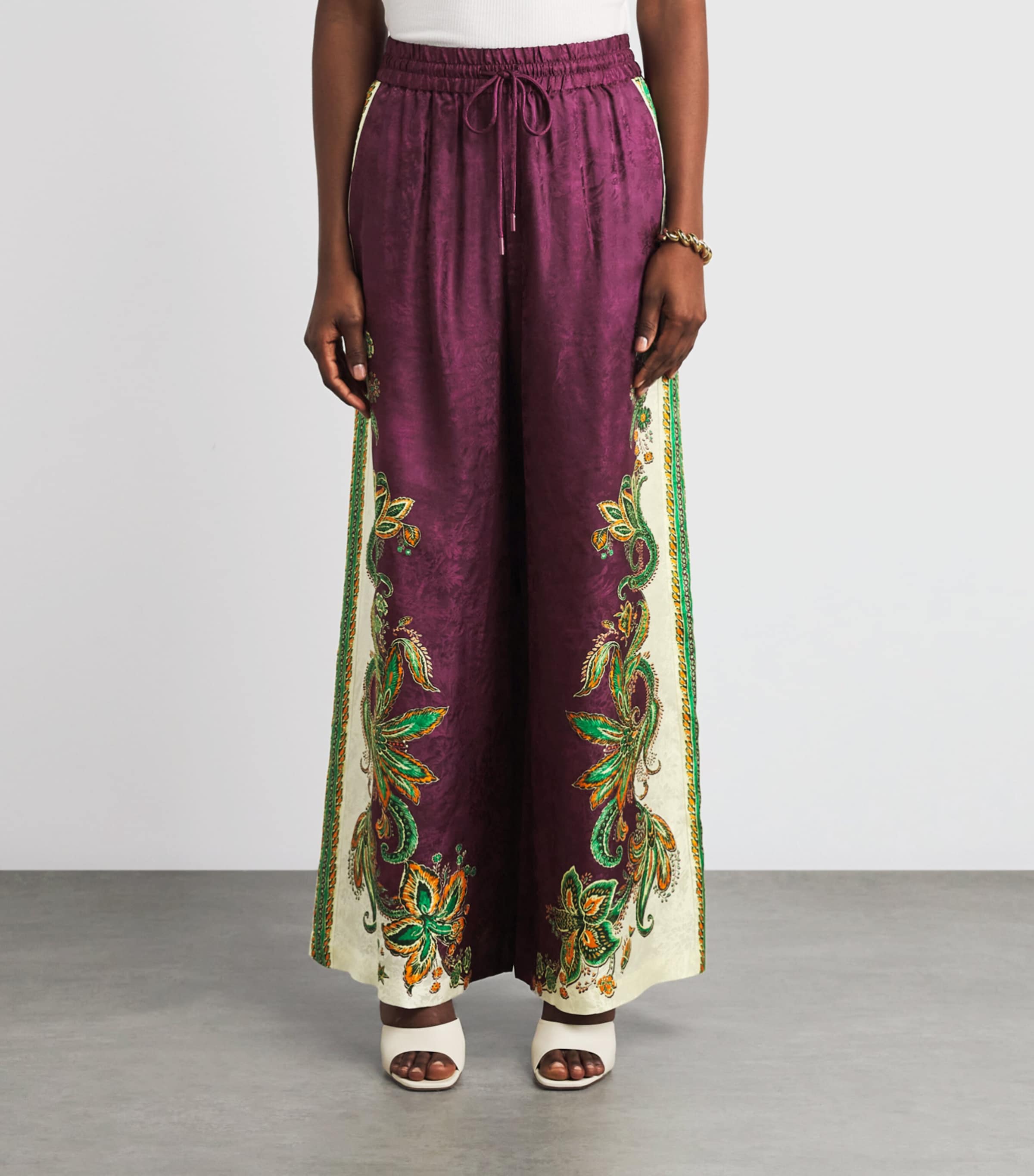 ALEMAIS Womens Silk-Blend Ruthie Trousers Image 4