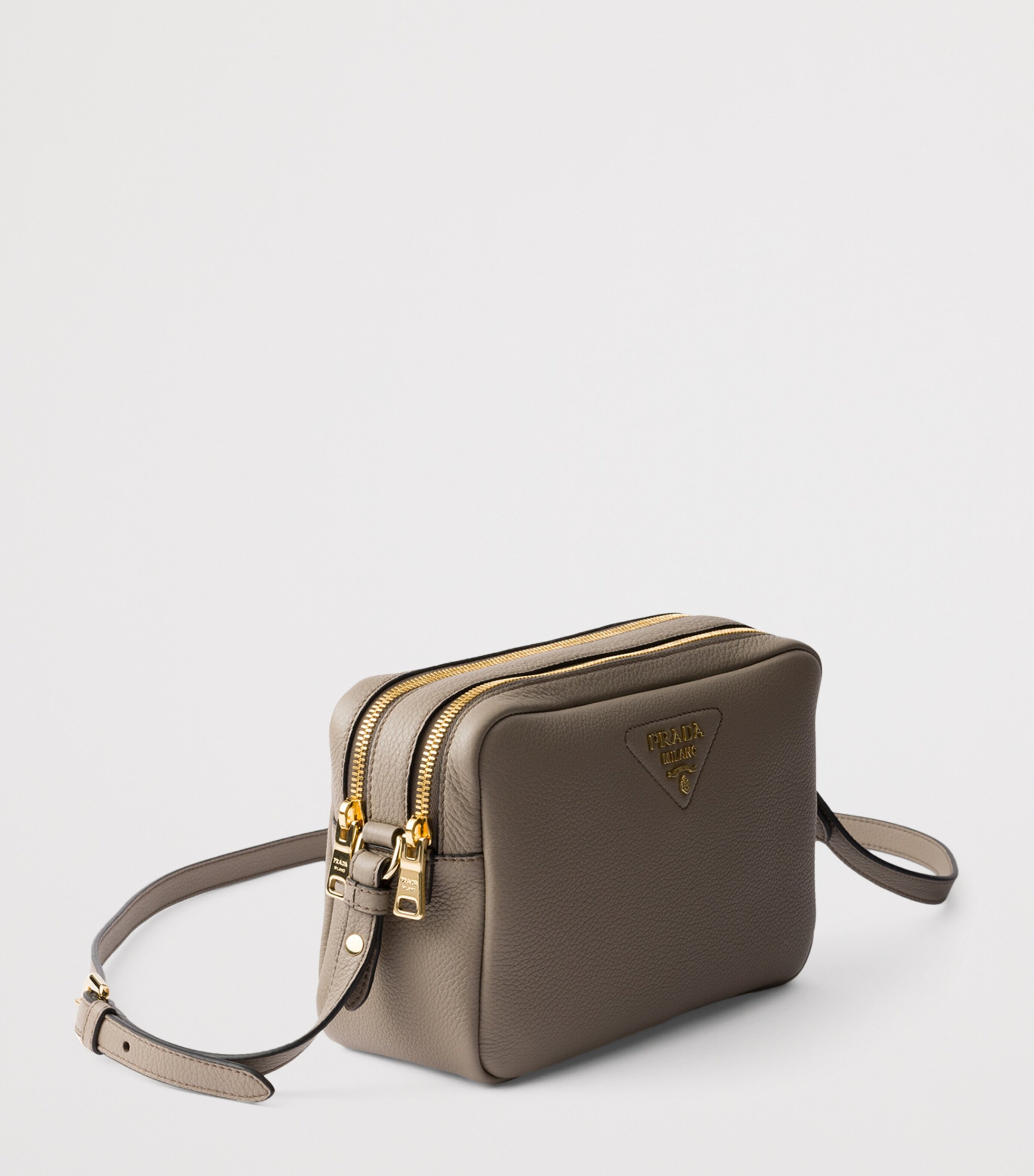 Prada Grey Small Leather Cross-Body Bag Harrods PT