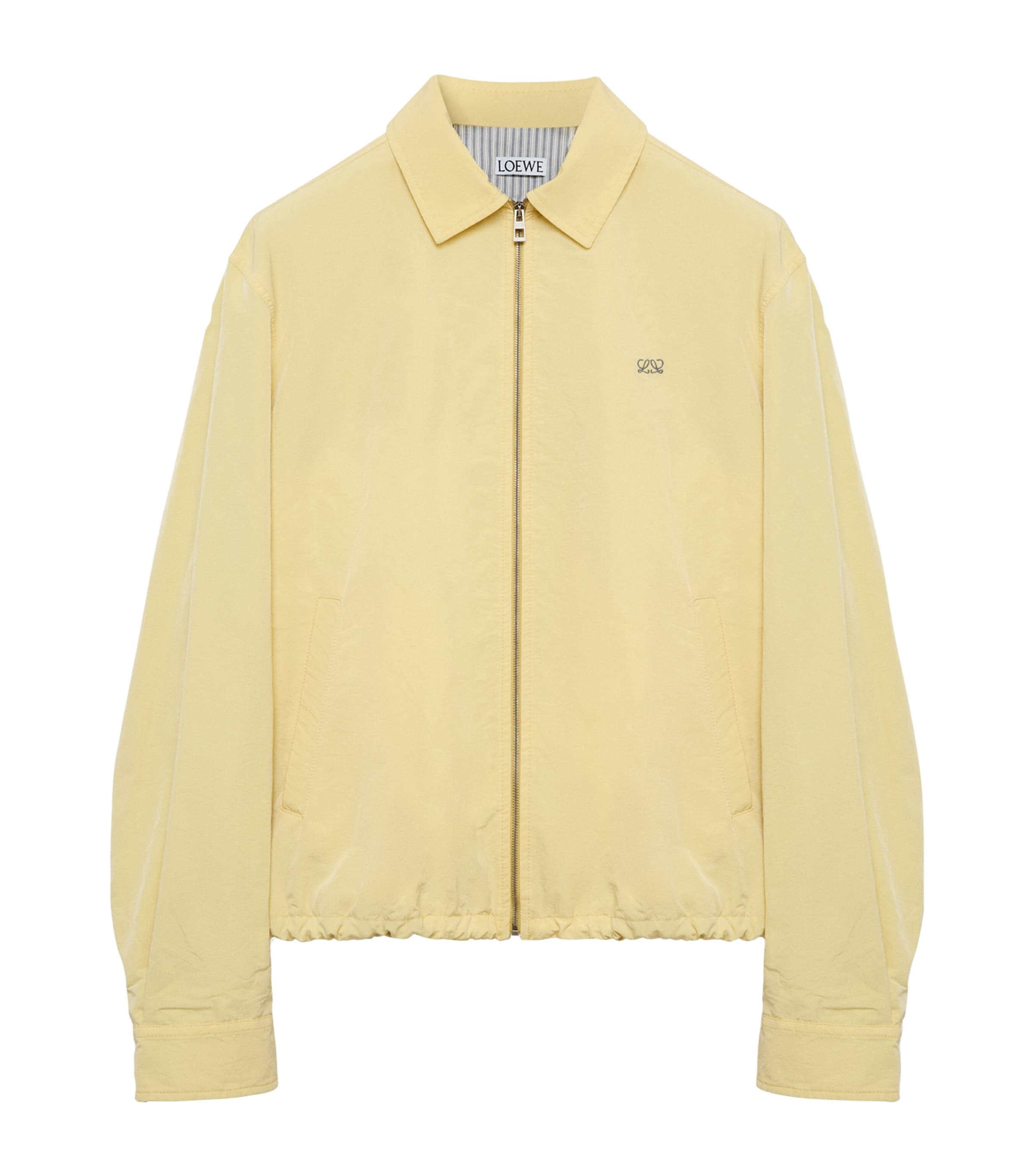 LOEWE Mens Canvas Zip-Up Jacket Light Yellow Image 1