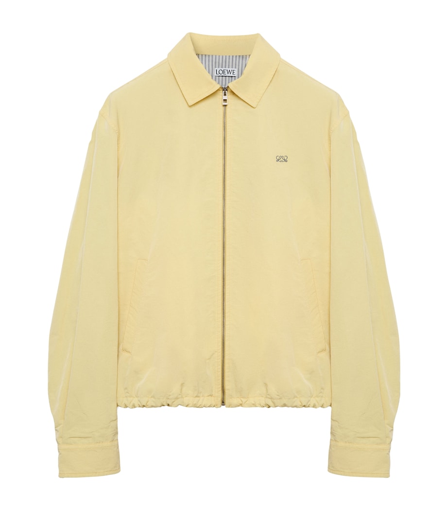 LOEWE Mens Canvas Zip-Up Jacket Light Yellow Image 1