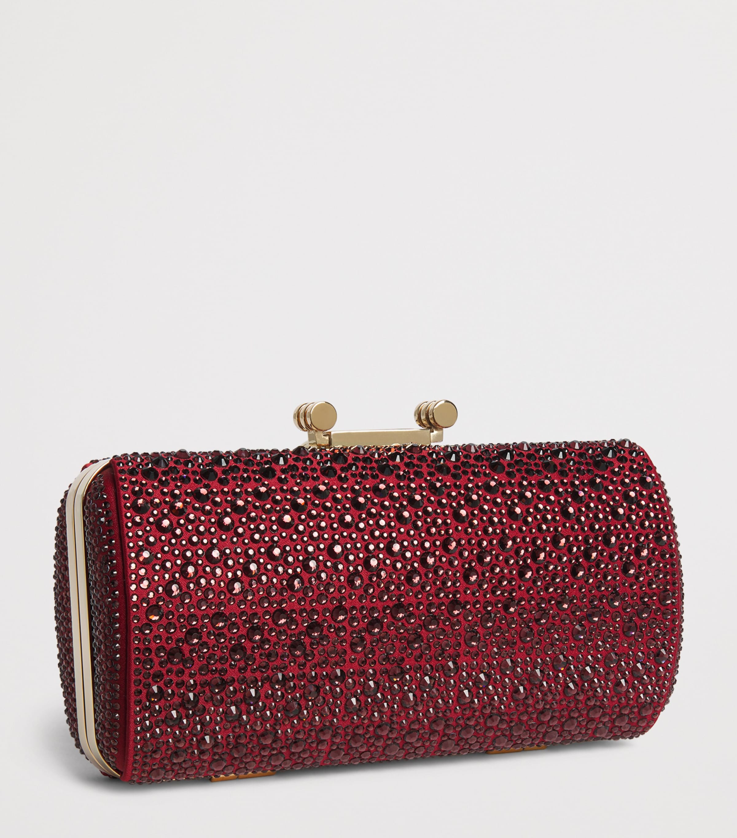 OKHTEIN Soirée Clutch Bag Burgundy Crystals Image 3