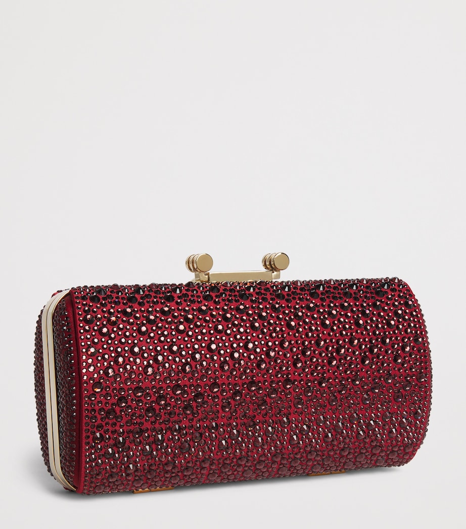 OKHTEIN Soirée Clutch Bag Burgundy Crystals Image 3