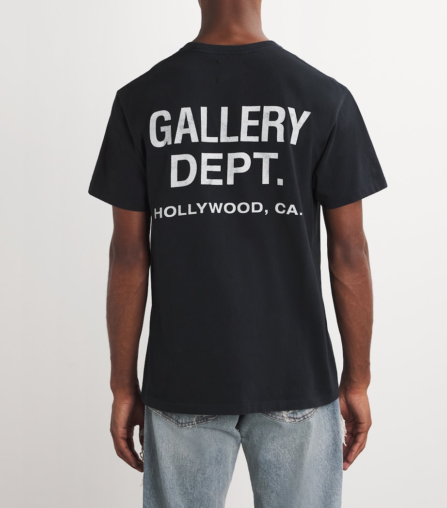 GALLERY DEPT. Mens Cotton Logo T-Shirt Black Image 3