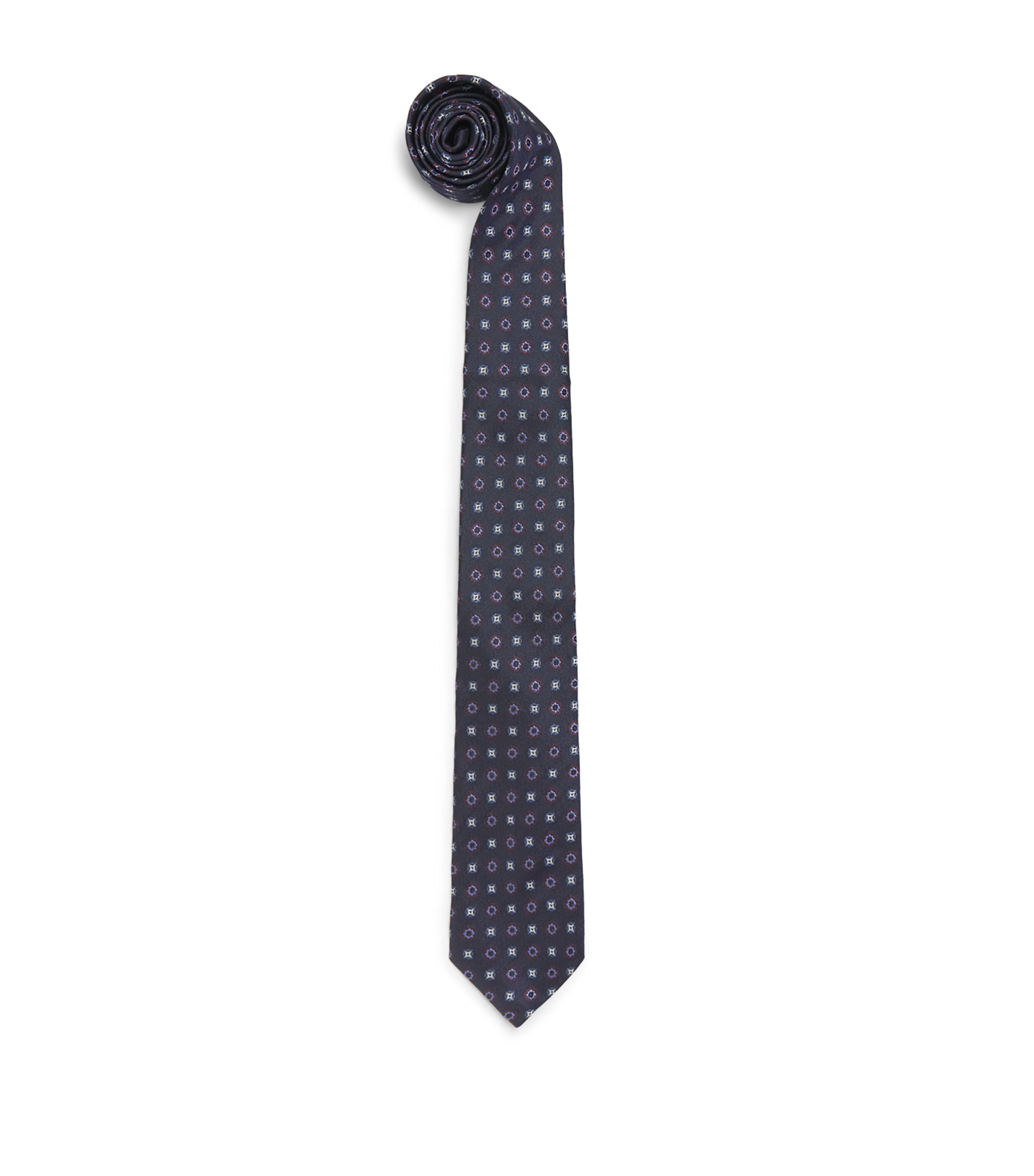 Harrods Silk Jacquard Tie Navy Image 1