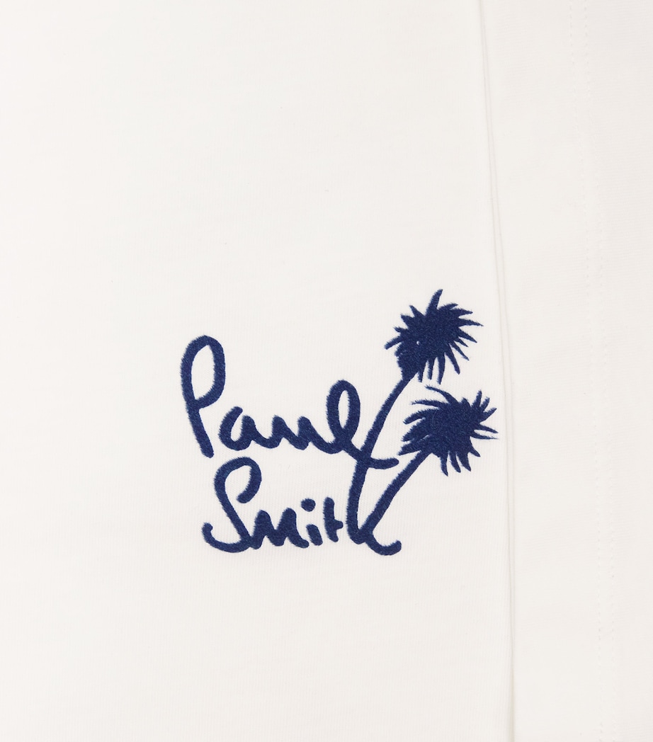 Paul Smith Mens Cotton Embroidered Logo T-Shirt White Image 6